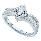 14KT White Gold 0.75CTW DIAMOND WITH 0.33CTW MARQUISE BRIDAL SET