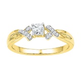 10K Yellow-gold 0.30CTW DIAMOND 0.25CT-CRD BRIDAL RING
