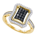 10K Yellow-gold 0.50CTW BLACK DIAMOND FASHION RING