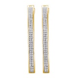 10KT Yellow Gold 0.45CTW DIAMOND MICRO PAVE HOOPS
