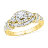 10K Yellow-gold 0.63CTW DIAMOND 0.20CT-CRD BRIDAL RING