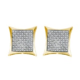 925 Sterling Silver Yellow 0.35CTW DIAMOND MICRO PAVE EARRING