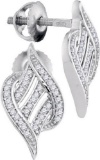 10KT White Gold 0.16CTW DIAMOND MICRO-PAVE EARRINGS
