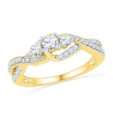 10K Yellow-gold 0.63CTW DIAMOND 0.20CT-CRD BRIDAL RING