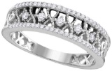 10kt White Gold Womens Round Natural Diamond Fashion Band Ring 1/4 Cttw