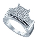 925 Sterling Silver White 0.25CTW DIAMOND MICRO PAVE RING