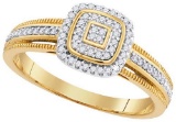 10K Yellow-gold 0.15CTW-Diamond MICRO-PAVE RING