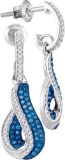 10KT White Gold 0.40CTW-Diamond MICRO-PAVE EARRING