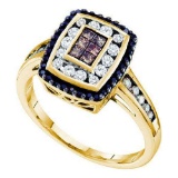 14KT Yellow Gold 0.50CT COGNAC DIAMOND LADIES INVISIBLE RING
