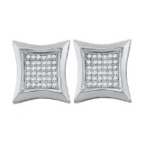 10KT White Gold 0.20CTW DIAMOND MICRO PAVE EARRINGS