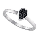 925 Sterling Silver White 0.050CTW DIAMOND MICRO-PAVE RING
