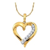 10KT Yellow Gold 0.25CT DIAMOND HEART PENDANT