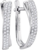 10KT White Gold 0.17CTW DIAMOND MICRO-PAVE HOOPS