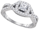 14KT White Gold 1.00CTW DIAMOND 0.40CT-CPR BRIDAL RING