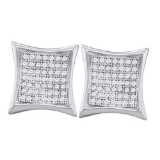 10KT White Gold 0.33CTW DIAMOND MICRO PAVE EARRINGS