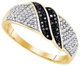 925 Sterling Silver Yellow 0.15CT DIAMOND MICRO-PAVE RING