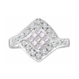 14KT White Gold 0.50 CTW DIAMOND LADIES INVISIBLE RING