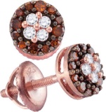 10KT Rose Gold 0.34CTW RED DIAMOND FASHION EARRINGS