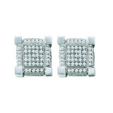 10KT White Gold 0.28CTW DIAMOND MICRO-PAVE EARRINGS