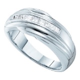 14KT White Gold 0.50CTW DIAMOND INVISIBLE MENS RING