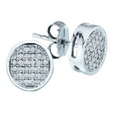 10KT White Gold 0.10CTW DIAMOND MICRO-PAVE EARRING
