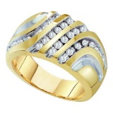 10K Yellow-gold 0.50CTW DIAMOND MENS FASHION BAND