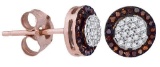 10KT Rose Gold 0.18CTW RED DIAMOND MICRO-PAVE EARRING