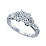 925 Sterling Silver White 0.10CTW DIAMOND MICRO PAVE RING