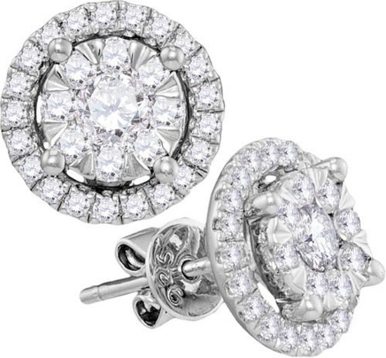 14KT White Gold 0.97CTW DIAMOND FASHION EARRING