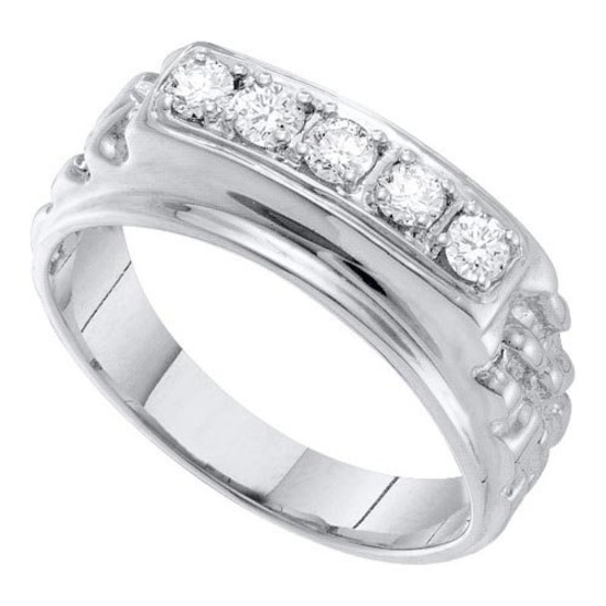 10KT White Gold 0.50CT DIAMOND FASHION MENS BAND