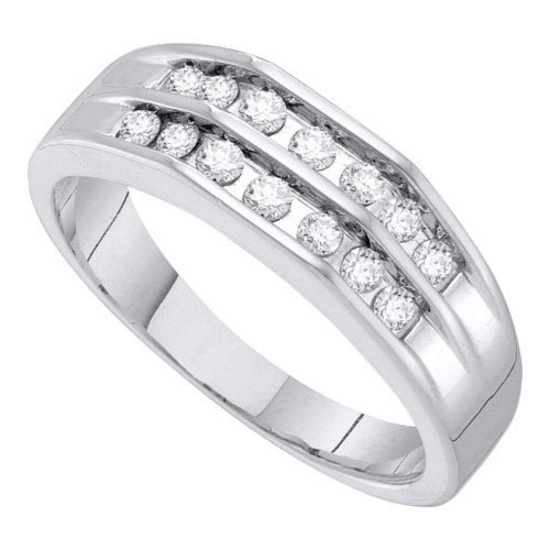 10KT White Gold 0.50CT DIAMOND FASHION MENS BAND