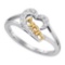 925 Sterling Silver White 0.05CTW DIAMOND MOM RING