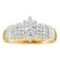 10KT Yellow Gold 0.25CTW DIAMOND CLUSTER RING