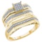 10K Yellow-gold 0.25CT DIAMOND MICRO-PAVE TRIO SET