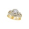 10k Yellow Gold Womens Natural Round Diamond Bridal Wedding Engagement Ring Band Set 1/2 Cttw