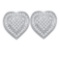 10KT White Gold 0.25CTW DIAMOND HEART EARRINGS
