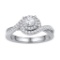 10kt White Gold Womens Round Natural Diamond Solitaire Bridal Wedding Engagement Ring 3/8 Cttw