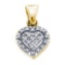 925 Sterling Silver Yellow 0.03CTW DIAMOND HEART PENDANT