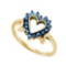 10K Yellow-gold 0.25CT BLUE DIAMOND HEART RING