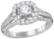 14kt White Gold Womens Round Diamond Solitaire Halo Bridal Wedding Engagement Ring 1.00 Cttw