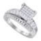 925 Sterling Silver White 1.00CTW DIAMOND FASHION RING