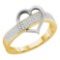 10KT Yellow Gold Two Tone 0.15CT DIAMOND HEART RING