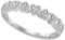 10kt White Gold Womens Round Natural Diamond Heart Love Fashion Ring 1/10 Cttw