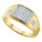 10KT Yellow Gold 0.27CTW MICRO-PAVE DIAMOND . RING