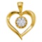 14KT Yellow Gold 0.25CTW DIAMOND HEART PENDANT