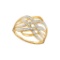 10kt Yellow Gold Womens Round Natural Diamond Woven Cocktail Fashion Ring 1/20 Cttw