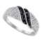 925 Sterling Silver White 0.15CT DIAMOND MICRO-PAVE RING
