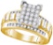 10k Yellow Gold Natural Diamond Cindy's Dream Cinderella Bridal Wedding Engagement Ring 2 Cttw Size