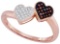 10KT Rose Gold 0.10CW DIAMOND MICRO-PAVE HEART RING