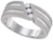 10KT White Gold 0.27CTW DIAMOND MENS FASHION BAND